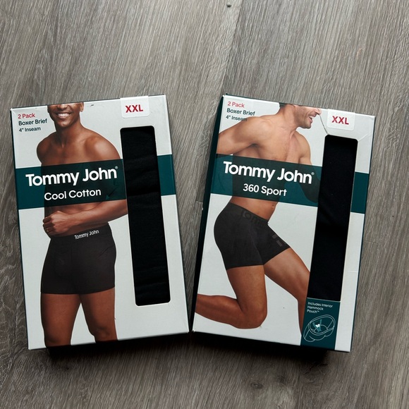 Tommy John Men's Black Boxer Briefs 2-Pack - Picture 1 of 4
